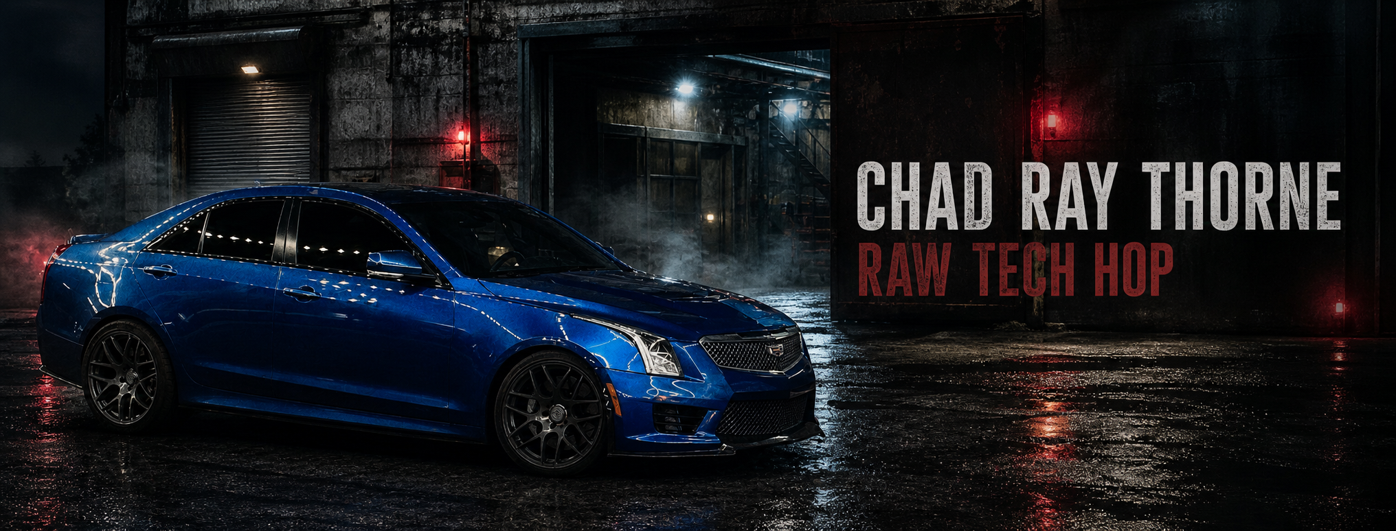 Chad Ray Thorne — Raw Tech Hop in a dark warehouse with a blue Cadillac